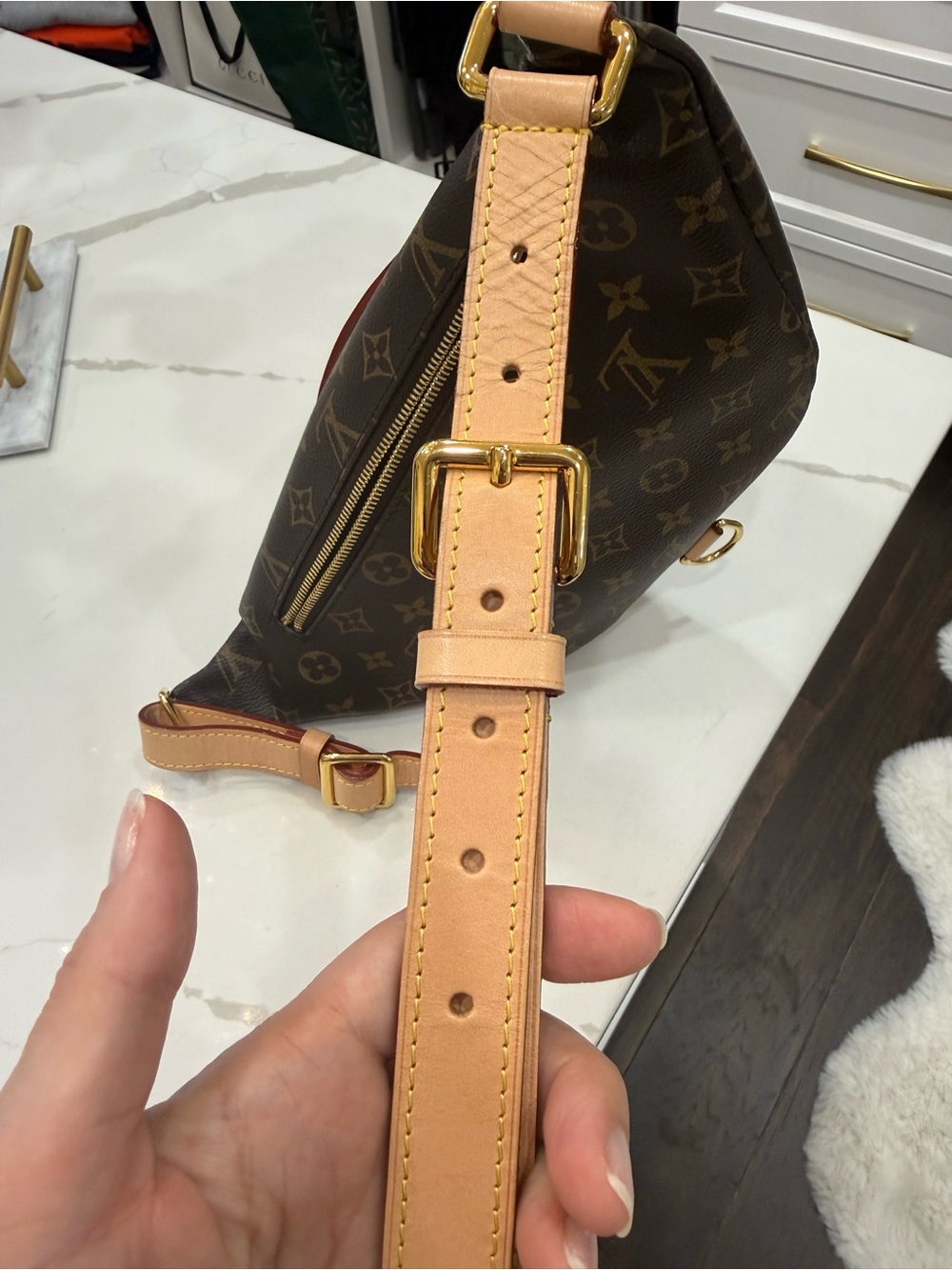Louis Vuitton Classic Monogram Canvas Crossbody Belt Bag in Brown and Tan - Picture 11 of 11